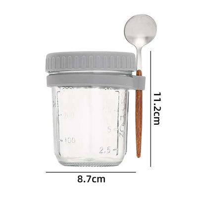 Overnight Oats Container with Lid and Spoon