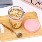 Overnight Oats Container with Lid and Spoon