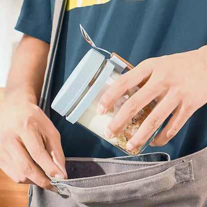 Overnight Oats Container with Lid and Spoon