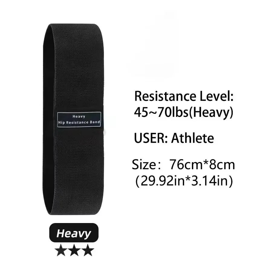 Heavy Fabric Glute Band Set (Non‑Slip, 3 Levels)