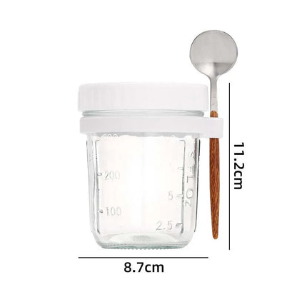 Overnight Oats Container with Lid and Spoon